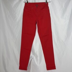 Venus‎ Women's 6 Red Skinny Stretchy Jeans Festive Holiday